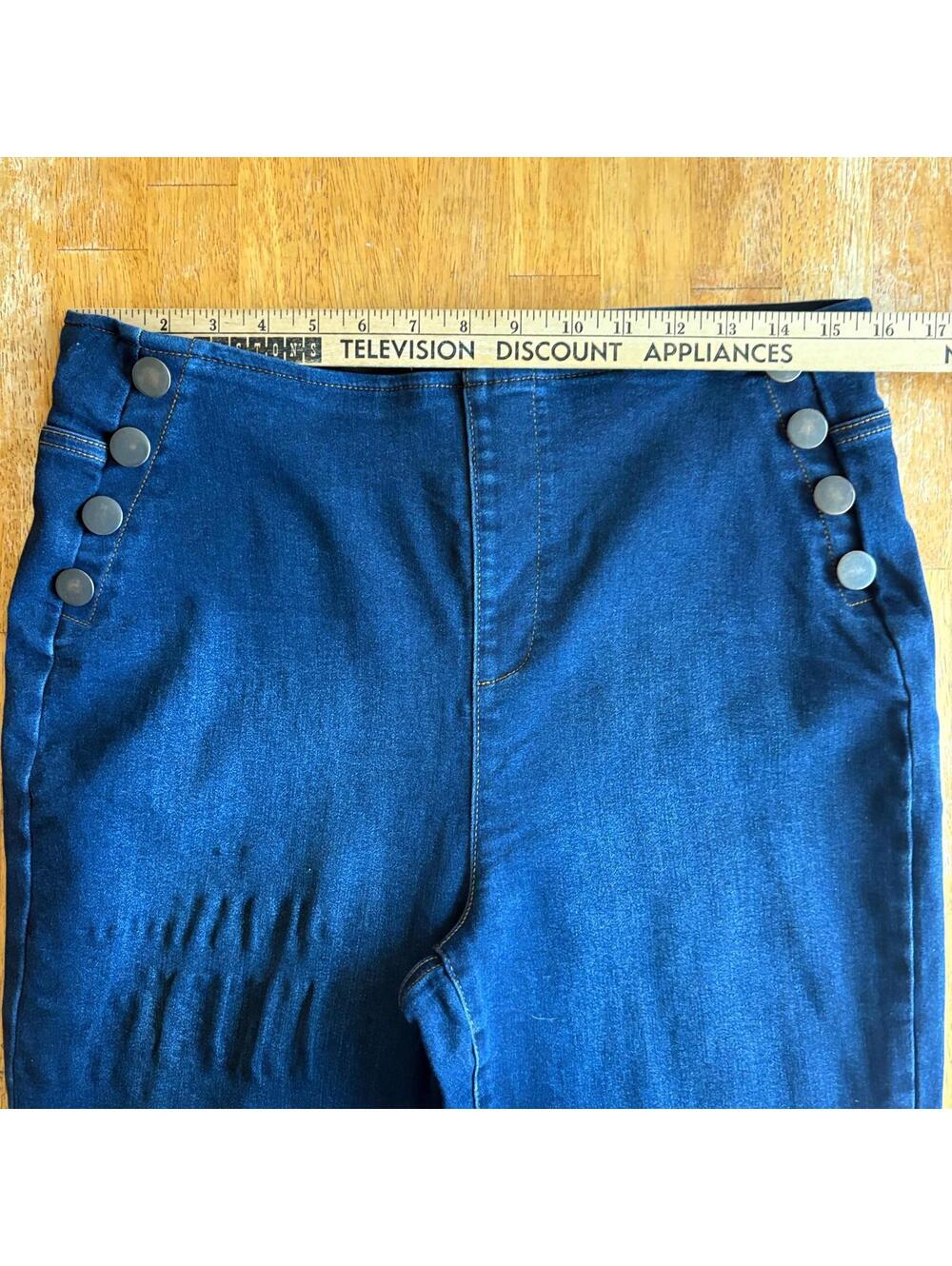 High Rise Flare Jeans INC International Concepts 14 Fits Like 31X31 Dark Wash - Picture 8 of 10
